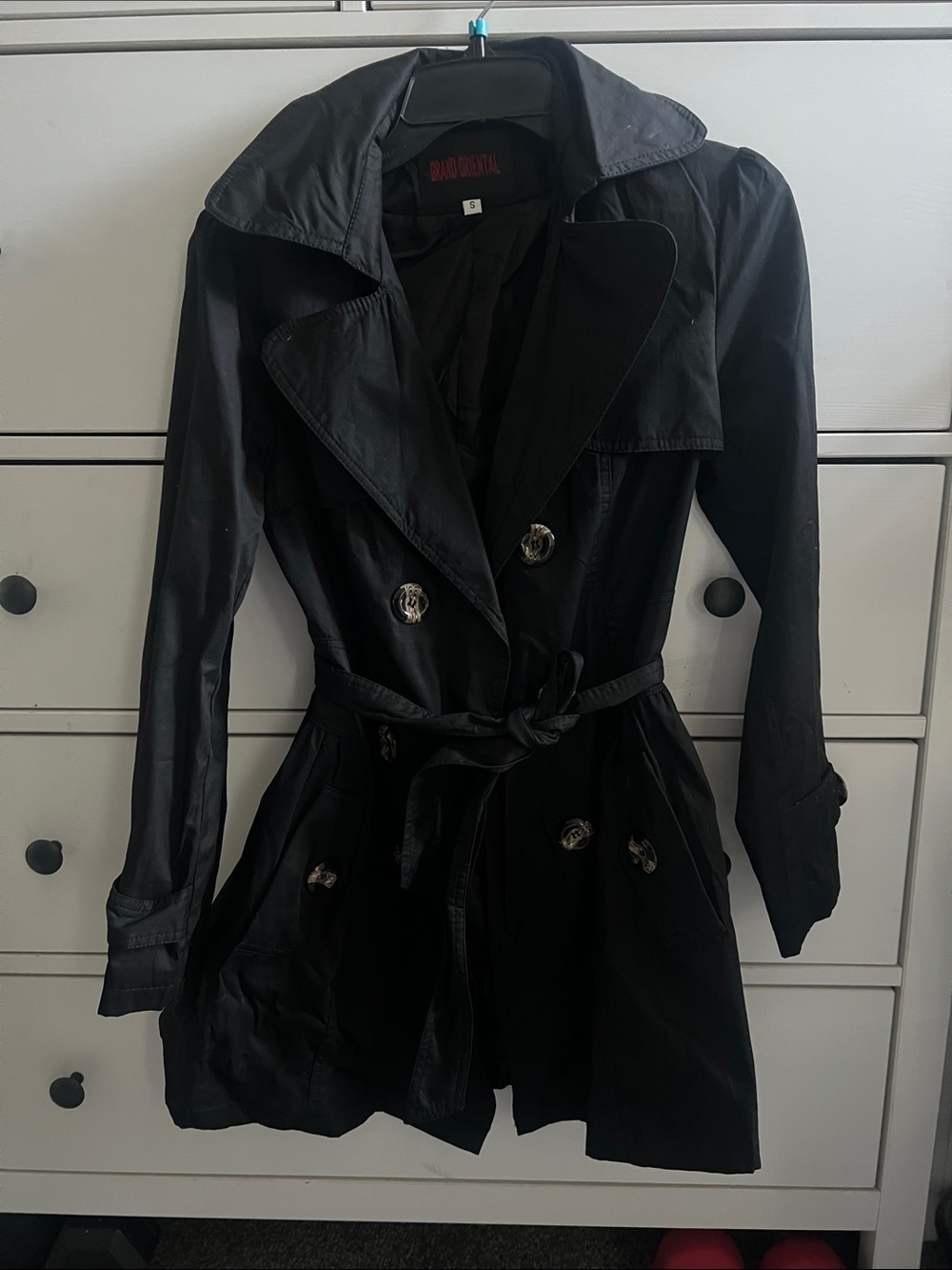 Bardot Black Double-Breasted Belted Trench